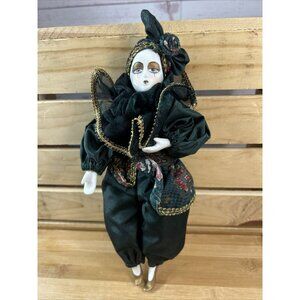green gables creation Vintage 10” Clown doll Porcelain White Painted face
